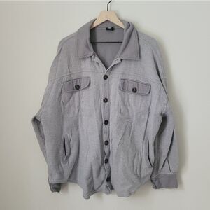 Pacsun Button Front Oversized Sweatshirt In Grey Size M/L